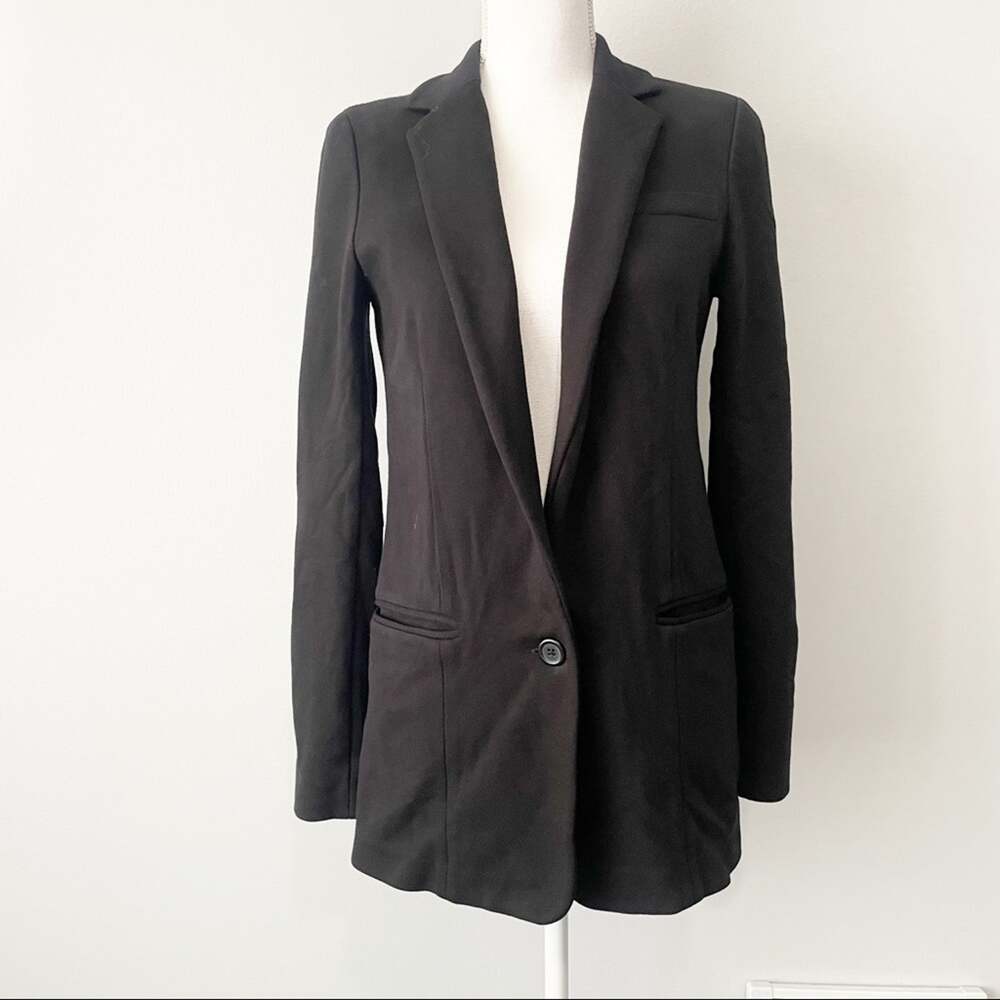 Club Monaco black one button blazer casual jacket size 6